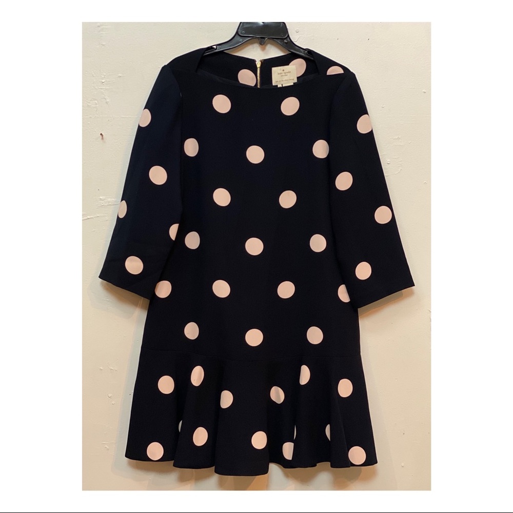 Black and blush polka dot dress